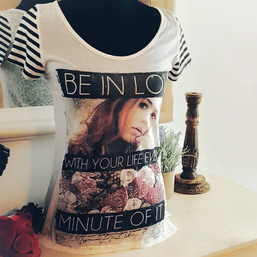 NWT- Graphic Tee-Tunic Black and white